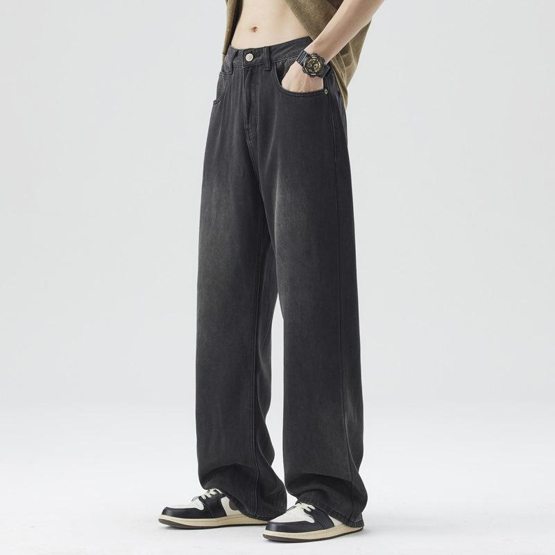 Tennis Jeans Spring and Summer Loose Straight Slimming Stretch Thin Wide-leg Pants