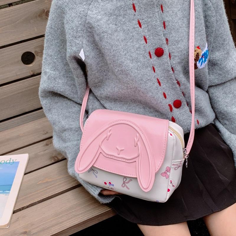 Korean Style Autumn/Winter Children's Cute Rabbit Crossbody Bag, Large Capacity
