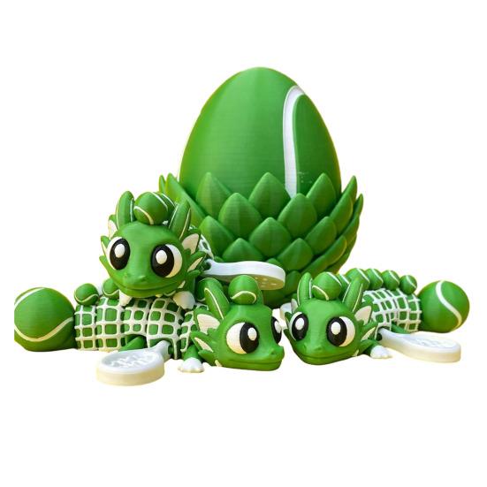 

3D Printed Dragon Egg Ornament Toy with Dragon Figurine Inside, Sports Ball Inspired Fidget Toy, Stress Relief Dragon Statue for Kids Adults Home B