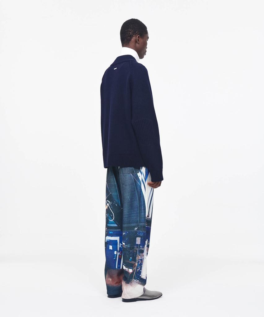 Aepeuteopeulei Military Combat Zip-Up Knit Navy