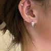 Minimalist Geometric White Zircon Earrings For Women Girl Korean   Jewelry Ladies Gift Party