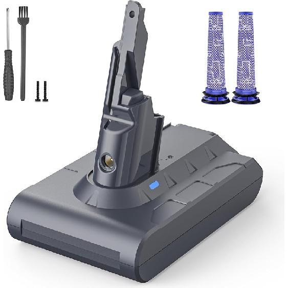 Battery Replacement for V7, 21.6V 6500mAh Li-ion Battery Compatible with SV11 V7 Motorhead V7 Animal V7 Extra V7 Mattress V7 Absolute V7 Trigger V7