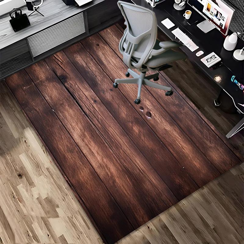 wooden texture Crystal Velvet chair mat Area Rug - Non-Slip, Floor Mat, Office Desk Chair Rugs, Bedroom Decor.Christmas Gift-1106181