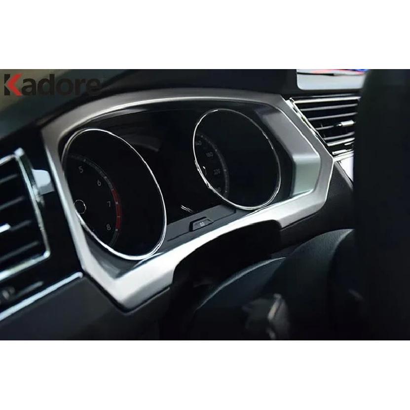 Car Dashboard trument Frame Panel Cover Trim For Volkswagen VW Tiguan MK2 2017 2018 Carbon Fiber Interior Molding Accessories