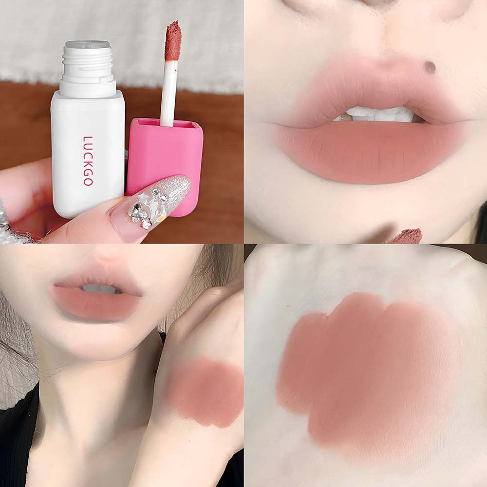 Matte Velvet Liquid Lipstick Natural Long-Lasting Low Saturation Rose Pink Lip Mud Portable Finish Smooth Peach Lip Gloss Makeup