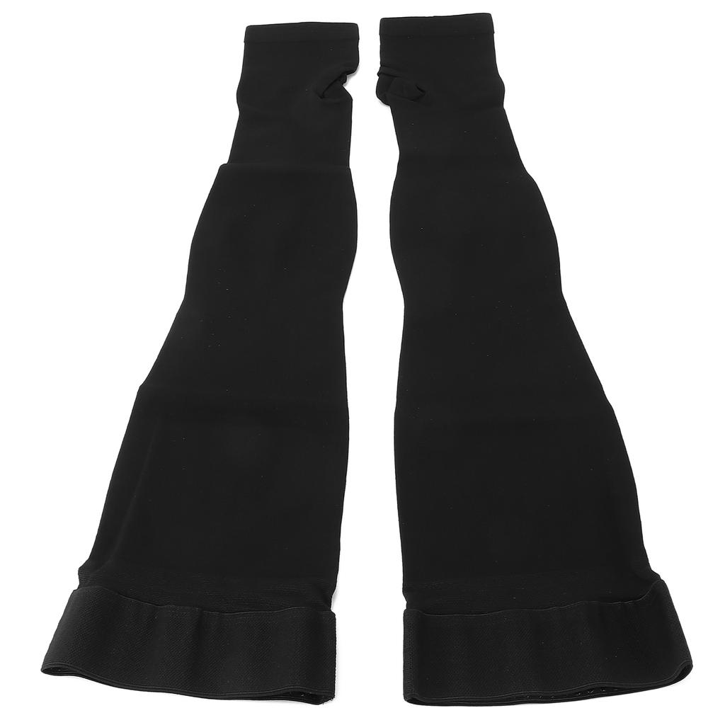 Open Toe Compression Thin Stockings Versatile Thigh High Mercerization Socks Black