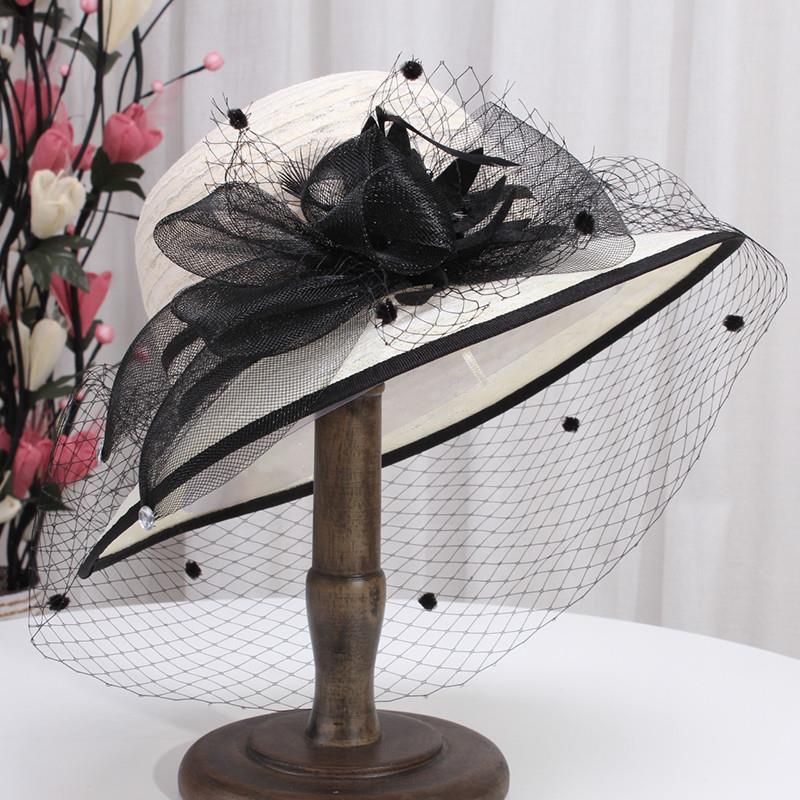 Vintage Summer Sun Hat with Bowknot - Fashionable Lace & Mesh Design, UV Protection, Perfect for Women's Outdoor Activities