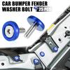 ACROPIX Car Bumper Fender Washer Bolts Engine Bay Dress Up Kit Stainless Steel M6x20mm Blue 25 Sets