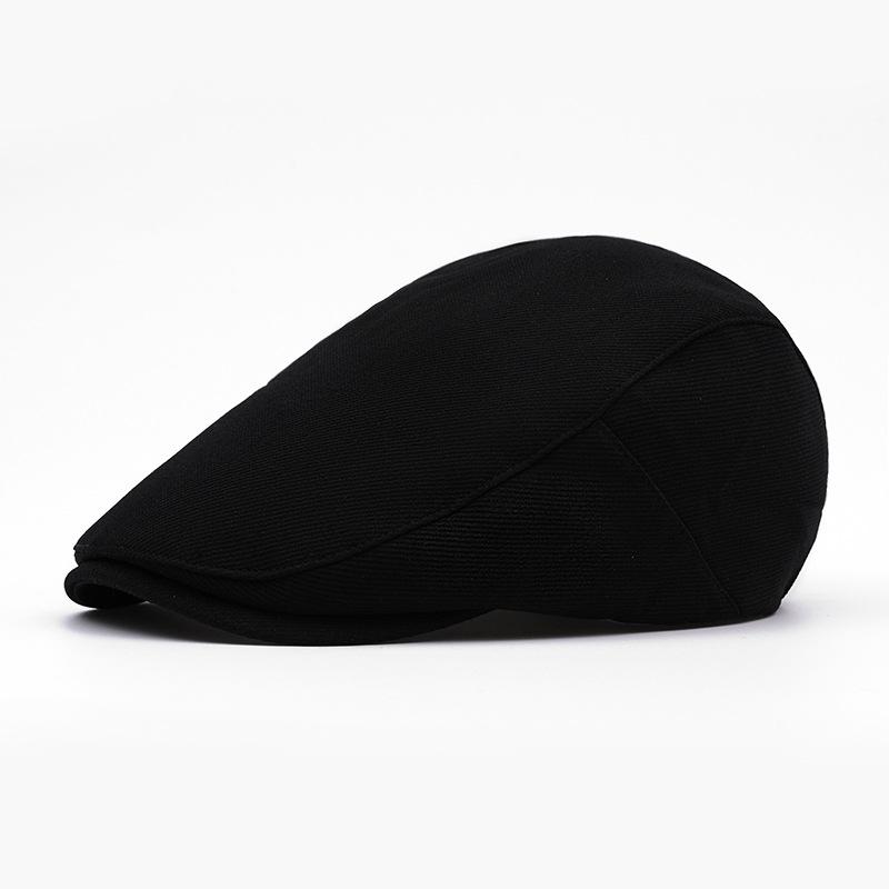 

Однотонная кепка мужская солнцезащитная шляпа Forward Cap Beret Женская кепка британского газетчика чёрный
