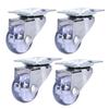 4 Stück Lenkrolle Schwerlast Edelstahl Transparentes PU Industrierad Plattenrolle