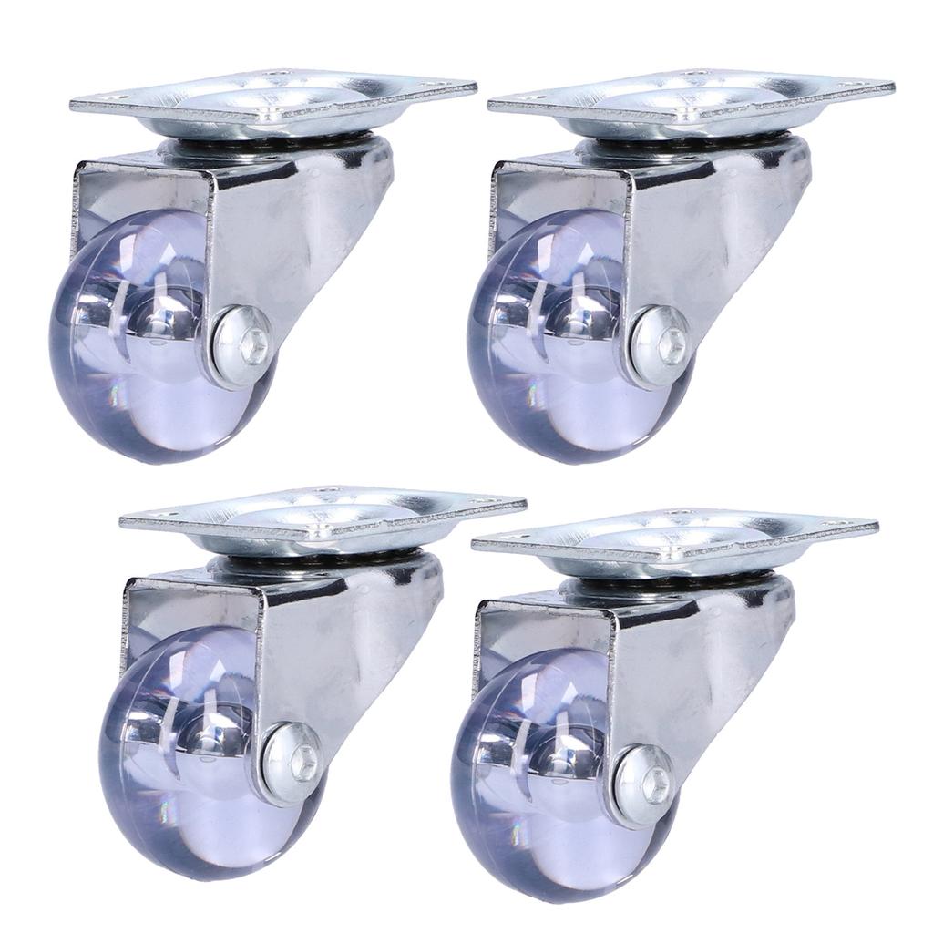 4 Stück Lenkrolle Schwerlast Edelstahl Transparentes PU Industrierad Plattenrolle