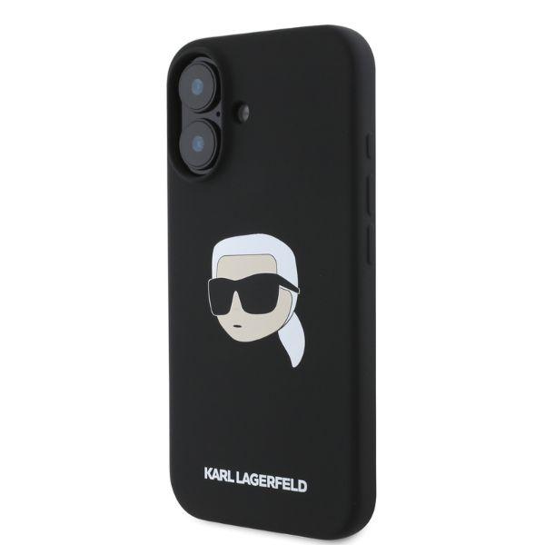 Karl Lagerfeld Klhmp16Sskhpplk Iphone 16 6.1 Czarny/Black Hardcase Silicone Karl Head Print Magsafe