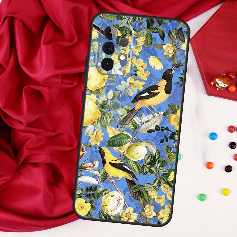 Garden Birds For Samsung Galaxy A15 A55 A53 A33 A35 A22 A32 A52 A54 A34 A14 A56 A36 A26 A16 A05 A06 Case