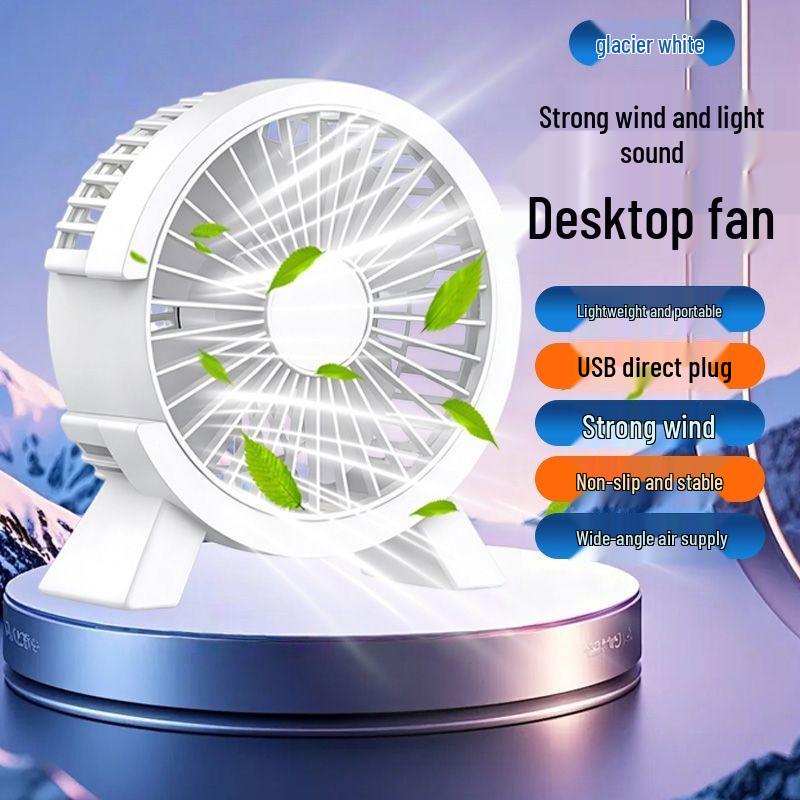 Ultra-Quiet USB Desktop Mini Fan for Dormitory and Office 12x13 cm
