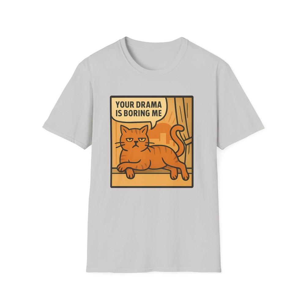 

Unisex Softstyle T-Shirt - Over It Cat, Funny, Moody, Sunset Vibes Shirt L