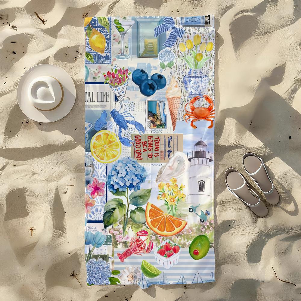 The Summer Lemon Towel For Swim Yoga Gym Quick Drying Soft and skin-friendly Beach Towels All-Season