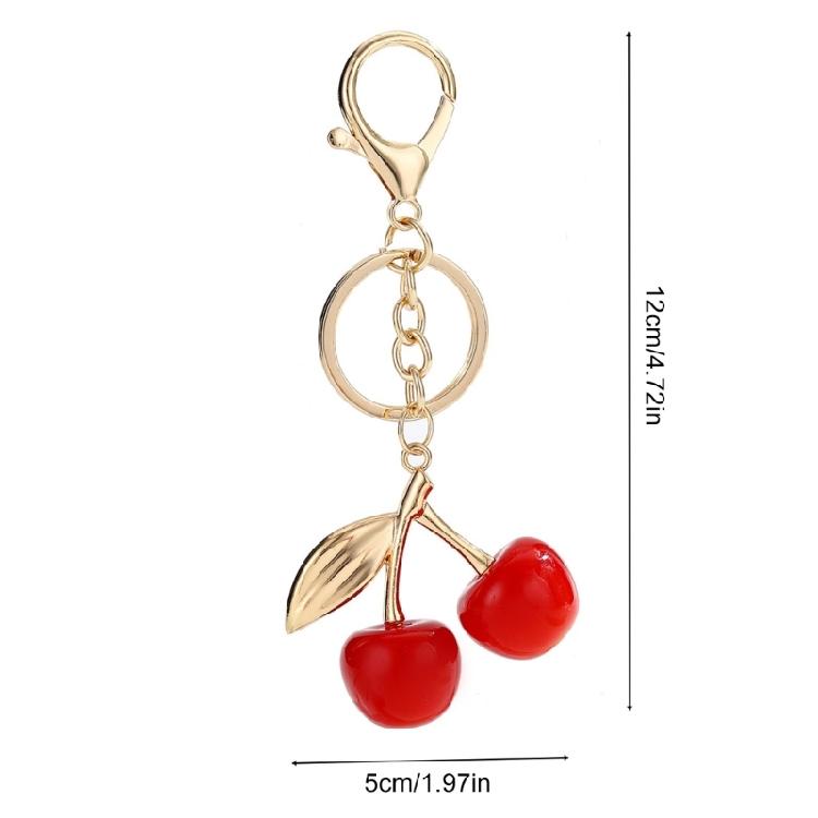Fashionable Cherrys Sturdy Resin Charm Pendant Elegant Keychain Charm Accessory for Styles Expression Daily Use