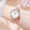 Creative Petal-Shaped Luxury Large Rhinestone Alloy Steel Belt Quartz Watch