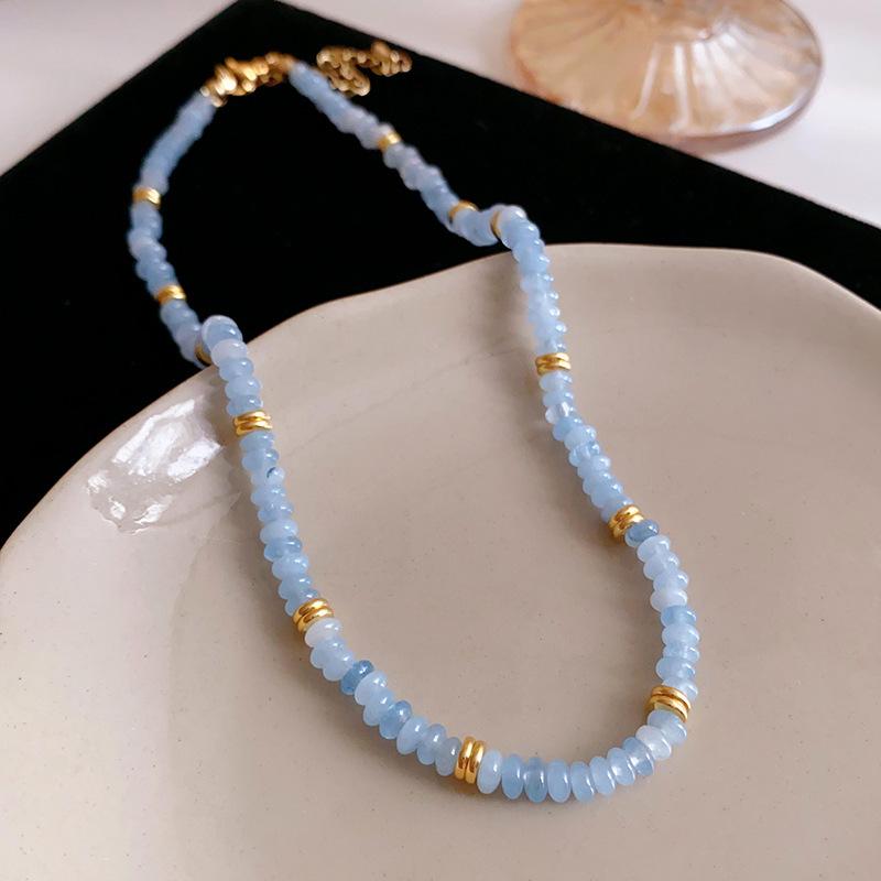 Ethnic Style Irregular Beaded Crystal Beaded Necklace Women's Clavicle Chain Holiday Style Necklace