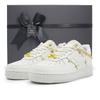 Air Force 1 Slip Resistant Abrasion Resistant Low Top Skateboard Shoes Women's White Gold FV3654-111(Team448-3BOX)