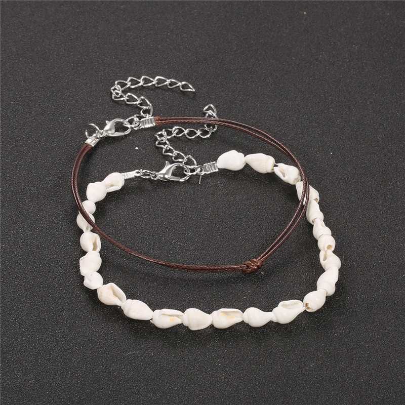 2Pcs/Set Shell Anklet Ankle Bracelet Chain Women Sandal Beach Foot ...