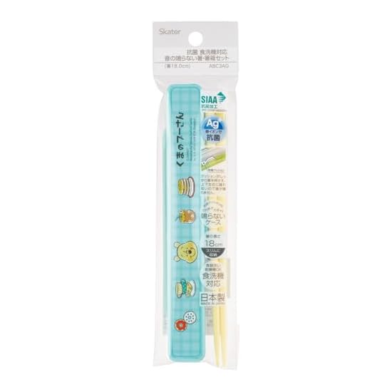 Skater Chopsticks and Chopstick Case Set, Disney Winnie the Pooh, Retro Cafe, 18cm, Antibacterial, F