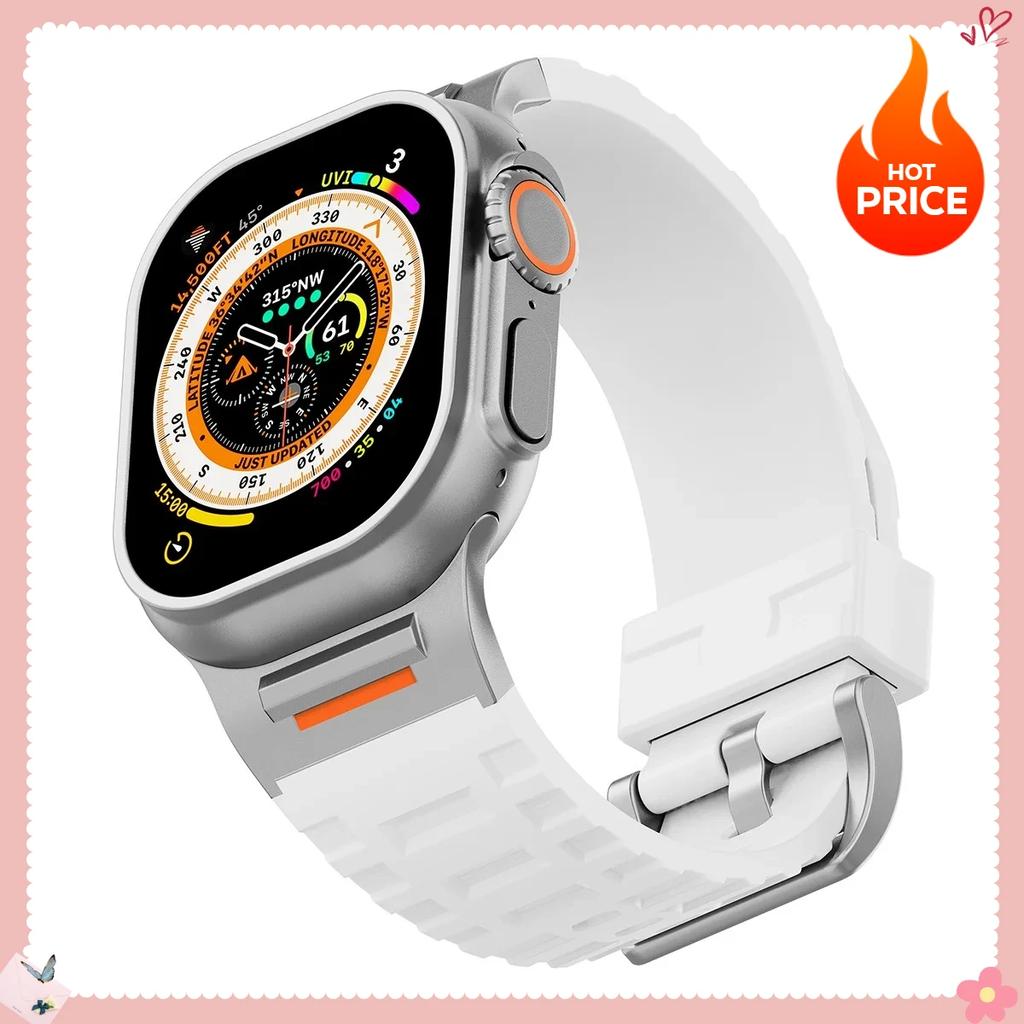 HOT Sport Band for Apple Watch Ultra 3/2 49mm S11 10 9 8 7 46mm 45mm Soft Silicone Bracelet for iWatch6 5 4 Se 44mm Correa Strap