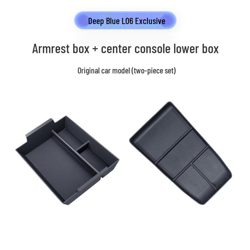 Dark Blue Center Console Storage Box for L06 Car Armrest: 26 Models Compatible