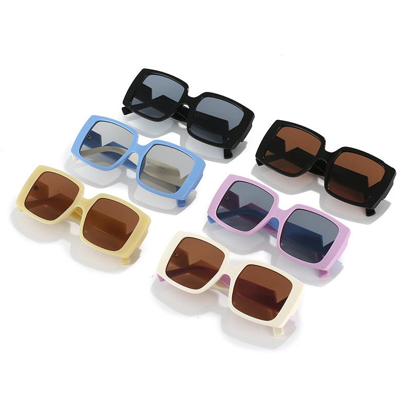 22 Temperament Large Size Square Small Fragrant Sunglasses, Mandarin Duck Legs Contrasting Sunglasses