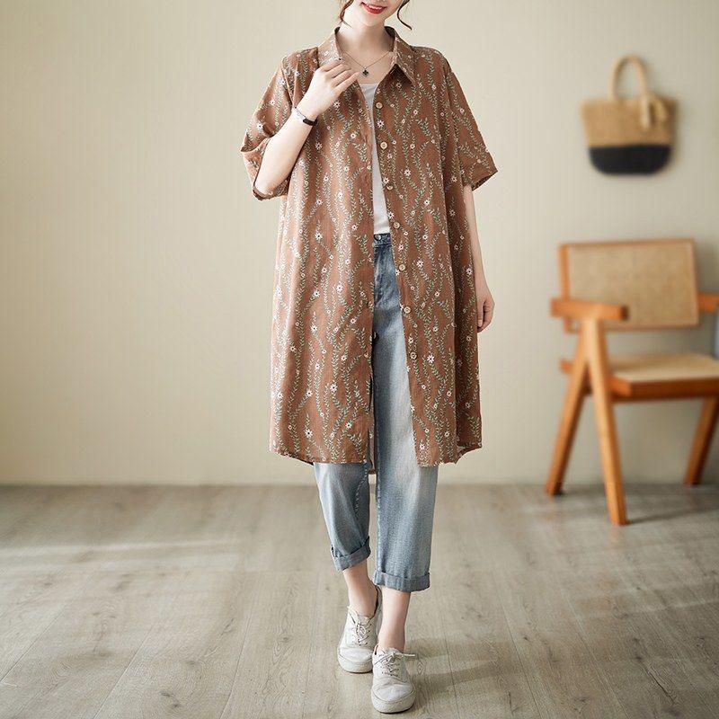 

Юбка для женщин из хлопка, летняя, больших размеров, свободная, цветочная, винтажная, однотонная, юбка, повседневная, с принтом, мягкая, длинная, праздничные платья One Size