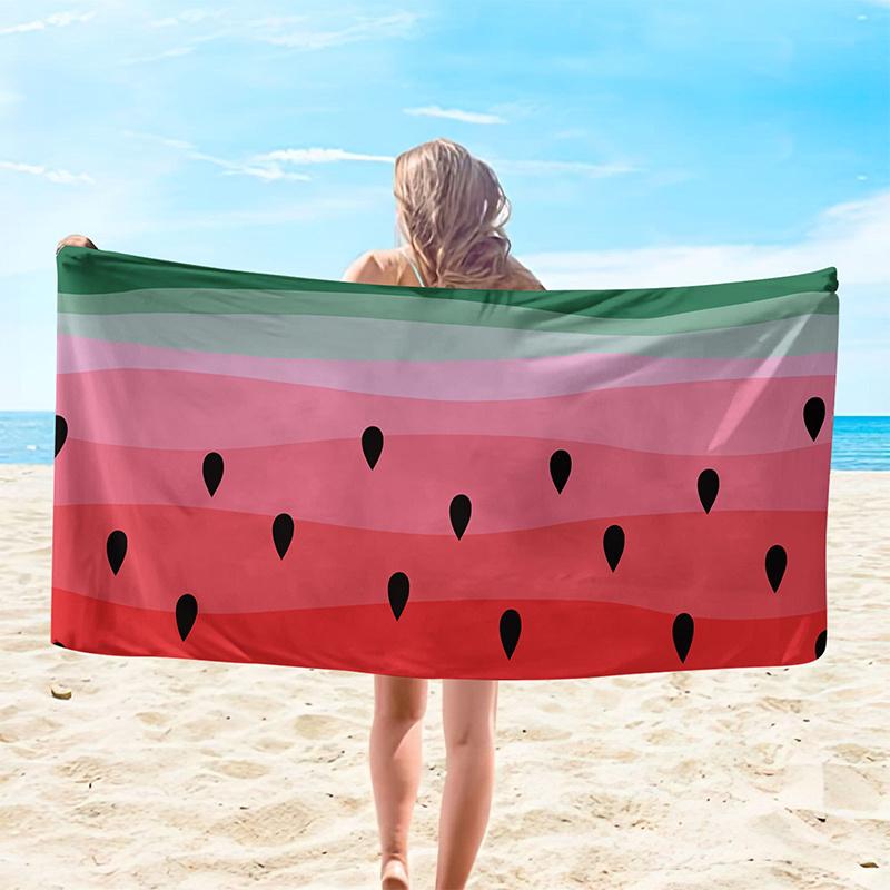 

Beach Towel Watermelon Pattern Beach Towel Patterned Sunscreen And Windproof Suitable For Swimming Pool Camping Travel Blanket W30*H60(CM)