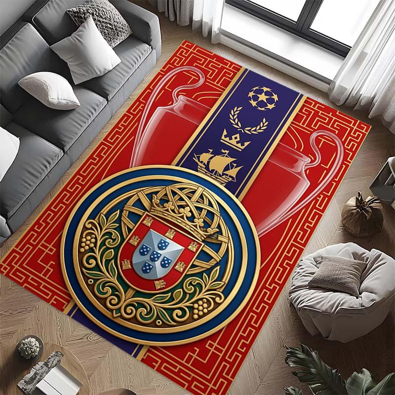Royal Emblem Checkerboard Background carpet Living room and bedroom mats Suitable for all seasons Doormat Protective pad Fashion