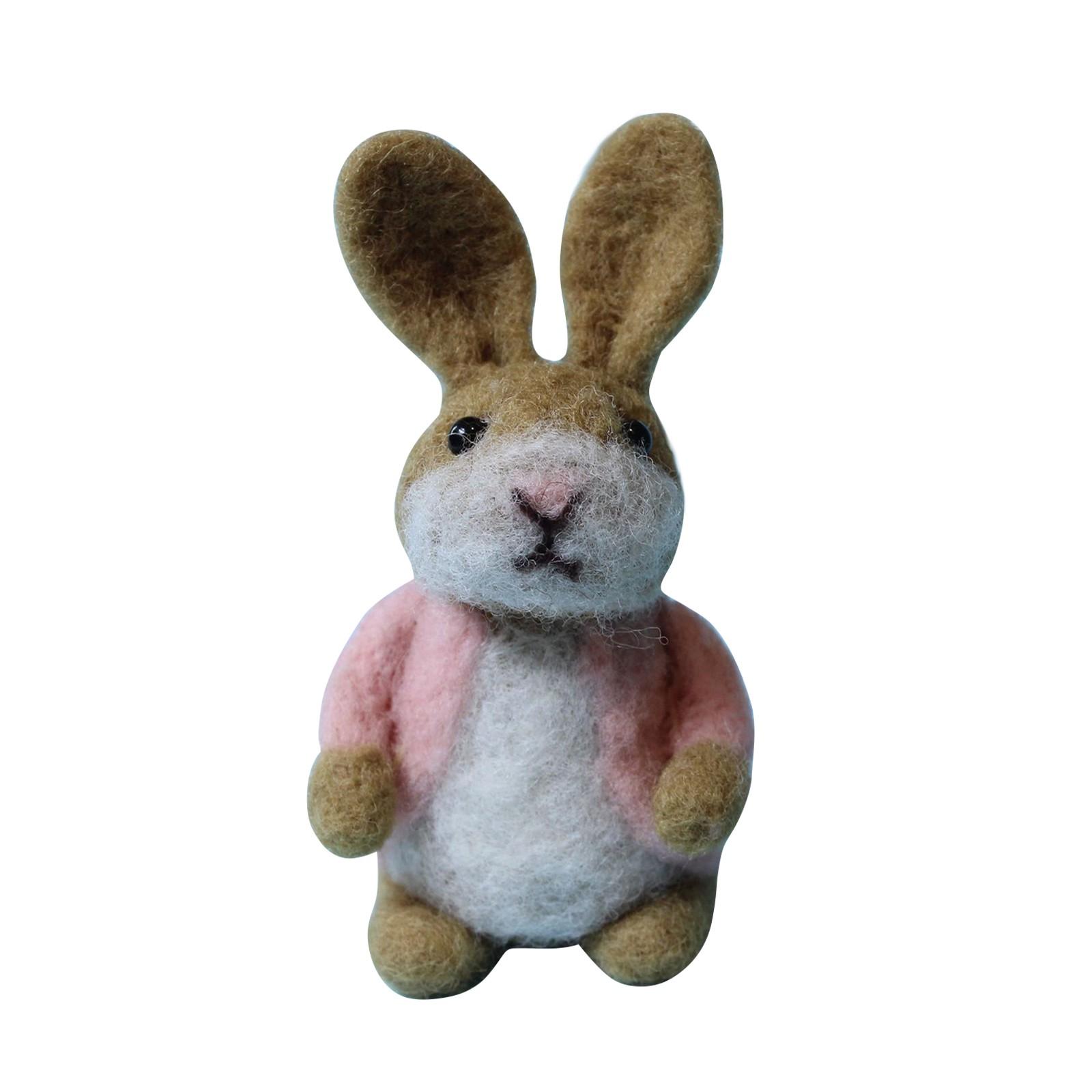 7 см Многоцветный Кролик с шерстяной отделкой, подходит для всех видов ювелирных аксессуаров розовый