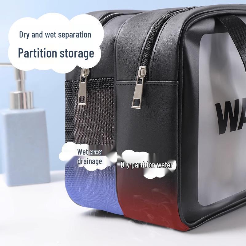 Women's Portable Makeup and Toiletries Bag - Dry/Wet Separation, Large Capacity, Travel Storage, High-End Feel