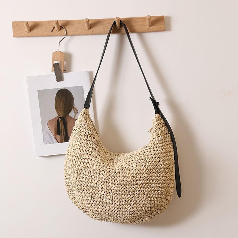 

Fashionable Irregular Single-shoulder Straw Woven Bag Niche Solid Color Vacation Beach All-match Female