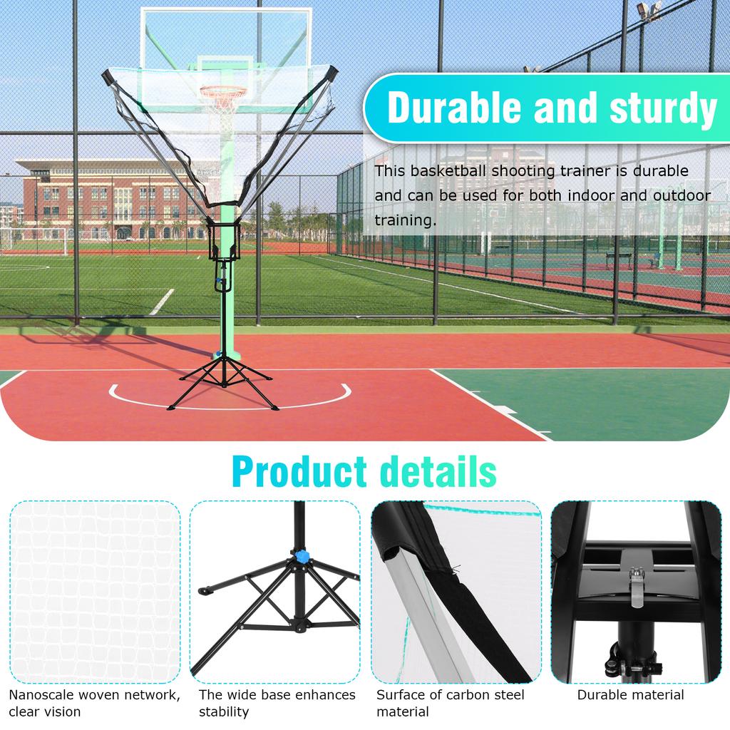 Basketball Rebounder 180° Rotating Track Net Return System Adjustable Shooting Machine Hoop Return & Shootting Shot Trainer