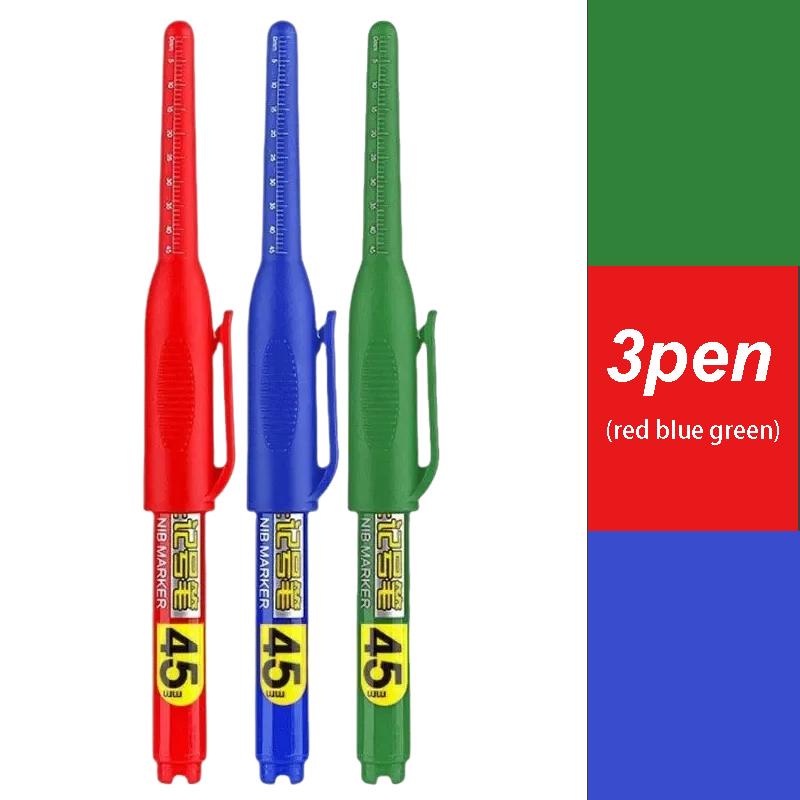 45mm Tip Waterproof Long Head Marker Pen set Quick-Dry Ink for Woodworking Construction Deep Hole Non-Toxic Black Red Blue White