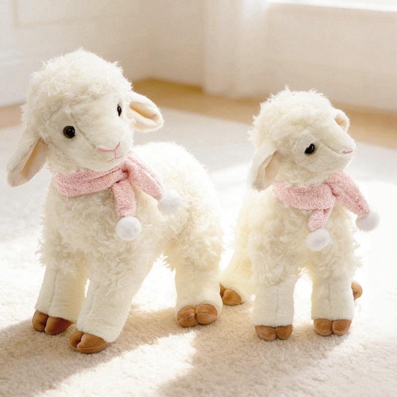Ramadan Eid Sheep Plush Toy Soft Non-toxic Material Bell Lamb Stuffed Animal 1Pcs for Kids Birthday Gifts