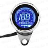 Compteur de vitesse mécanique LED numérique 12V pour moto avec commutation Universel Compteur de vitesse/Compte-tours Rétroéclairage 7 couleurs, (argent)