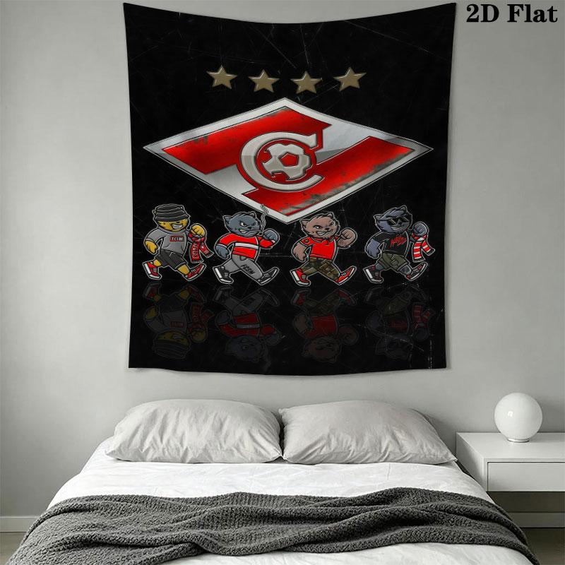 Spartak Moscow Champion Wall Hanging Printed Fabric Blanket Decorative Tapestries for Bedroom Living Room Home Decor