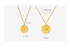 Korean Abstract Portrait Pendant Necklace - Gold Plated Titanium Steel