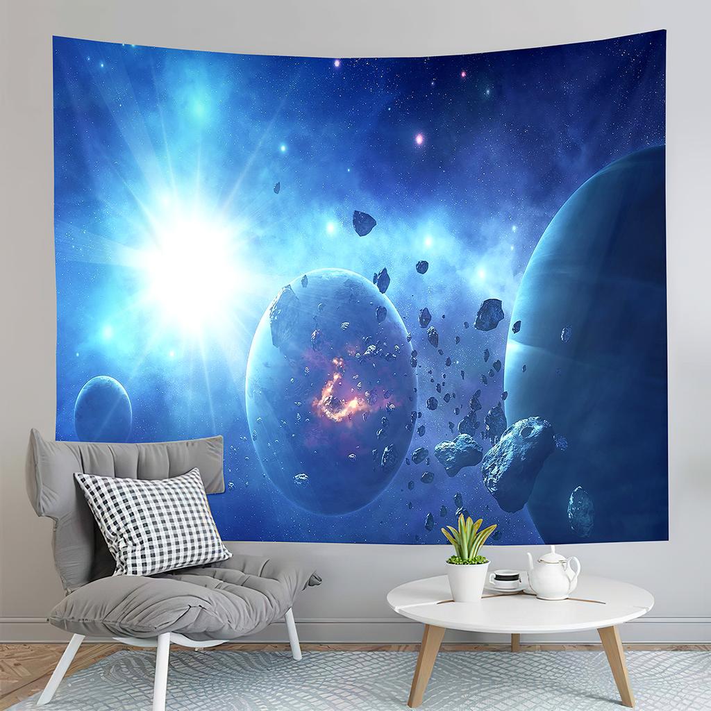 Galaxy Tapestry Mysterious Planet Tapestry Psychedelic Outer Space Tapestry Home Living Room Bedroom Dorm Decor Background Cloth