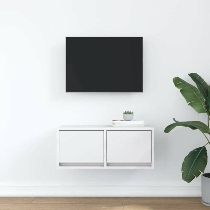 VidaXL TV Cabinet White 60x31x25.5 Cm Engineered Wood, TV Bench, Hi-fi Cabinet, Entertainment Center, TV Buffet, Furniture 861490