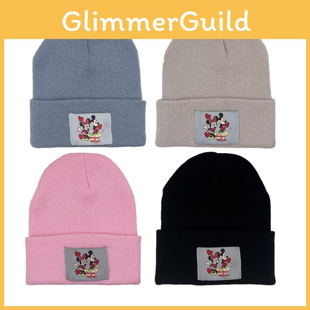 Mouse Mouse Minnie Knit Hat With Embroidered Alphabet Breathable Fabric
