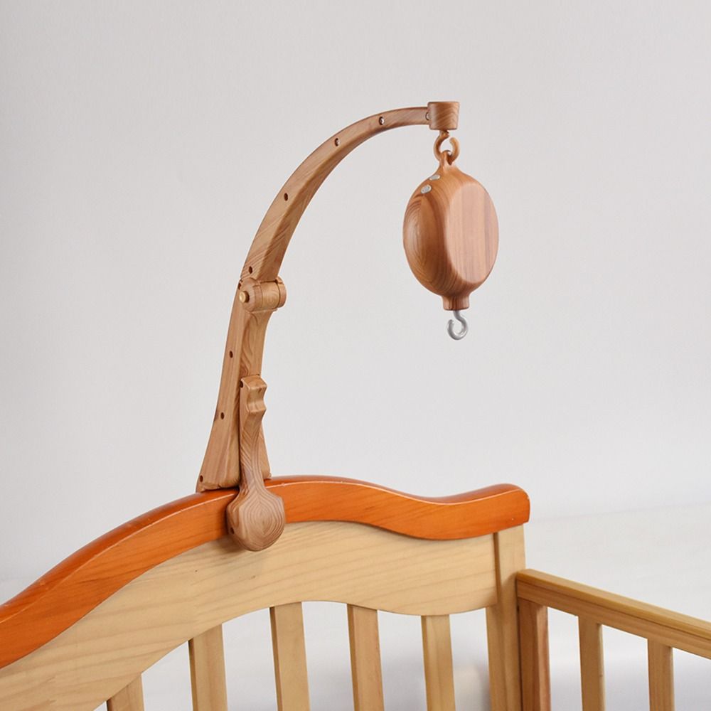 Clamp Mount Baby Crib Mobile Wood Grain Infant Bed Decor Detachable Bed Hanging Toy  Infant Bed