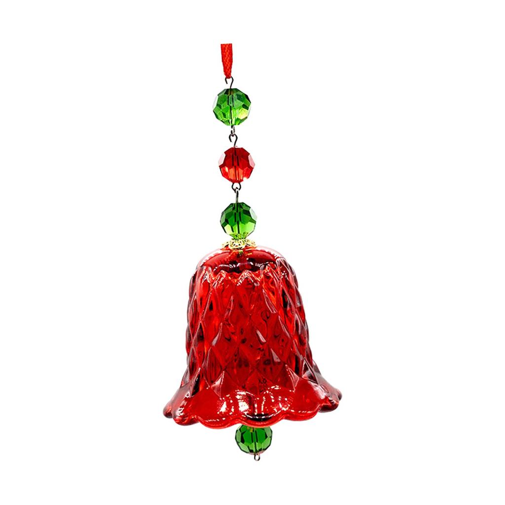 Christmas Tree Decoration Glass Bell Ornament Aesthetic, Wind Chimes Glass Pendant for Bedroom Ladies Party Porch