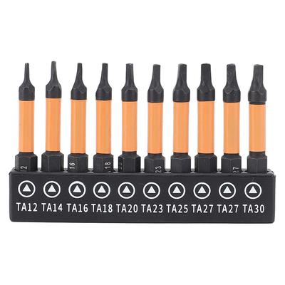 10 Stück Dreieckschraubendreher-Bit-Set 50mm Länge 1/4 Zoll Sechskantschaft S2 legierter Stahl Magnetisch
