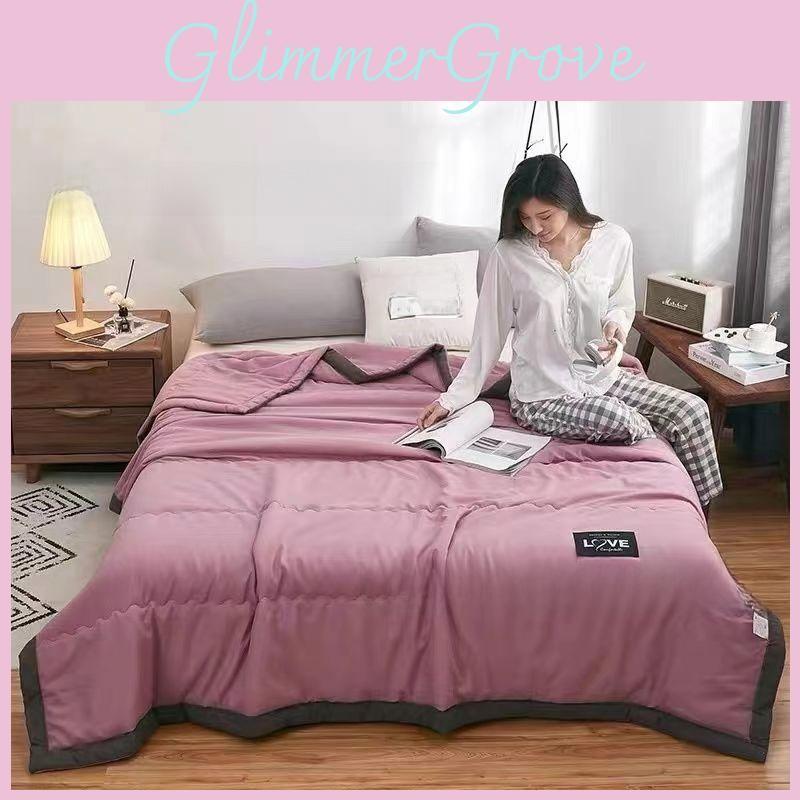 Color Waterwashed Solid Cotton Thin Summer Blanket For Home Children And