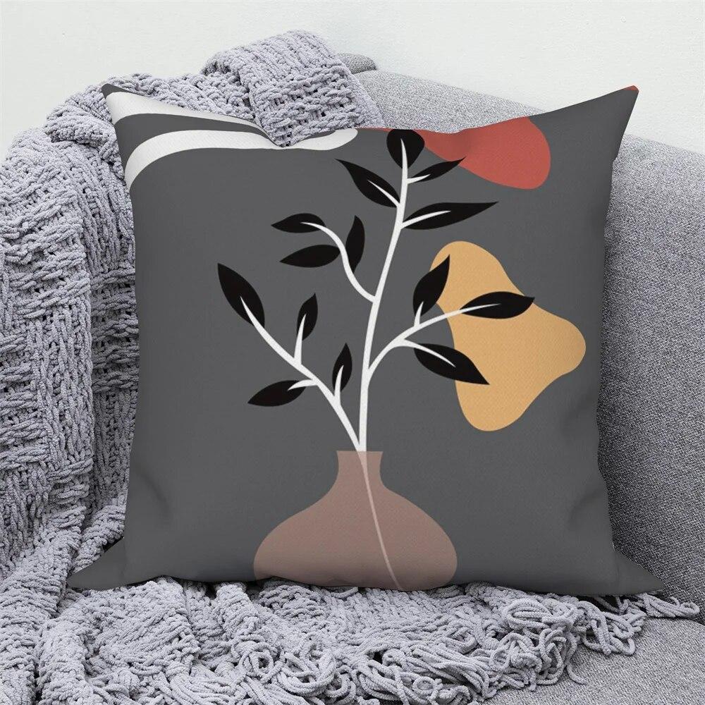 Pillowcase Home Decor Sofa Nordic Decorative  Abstract Geometric Plant Cushion