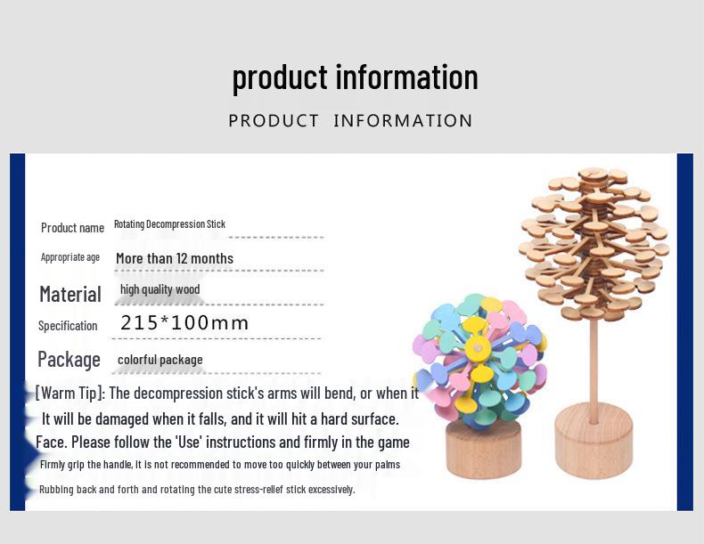 Fibonacci Sequence Wooden Spinning Top Ornament Toy